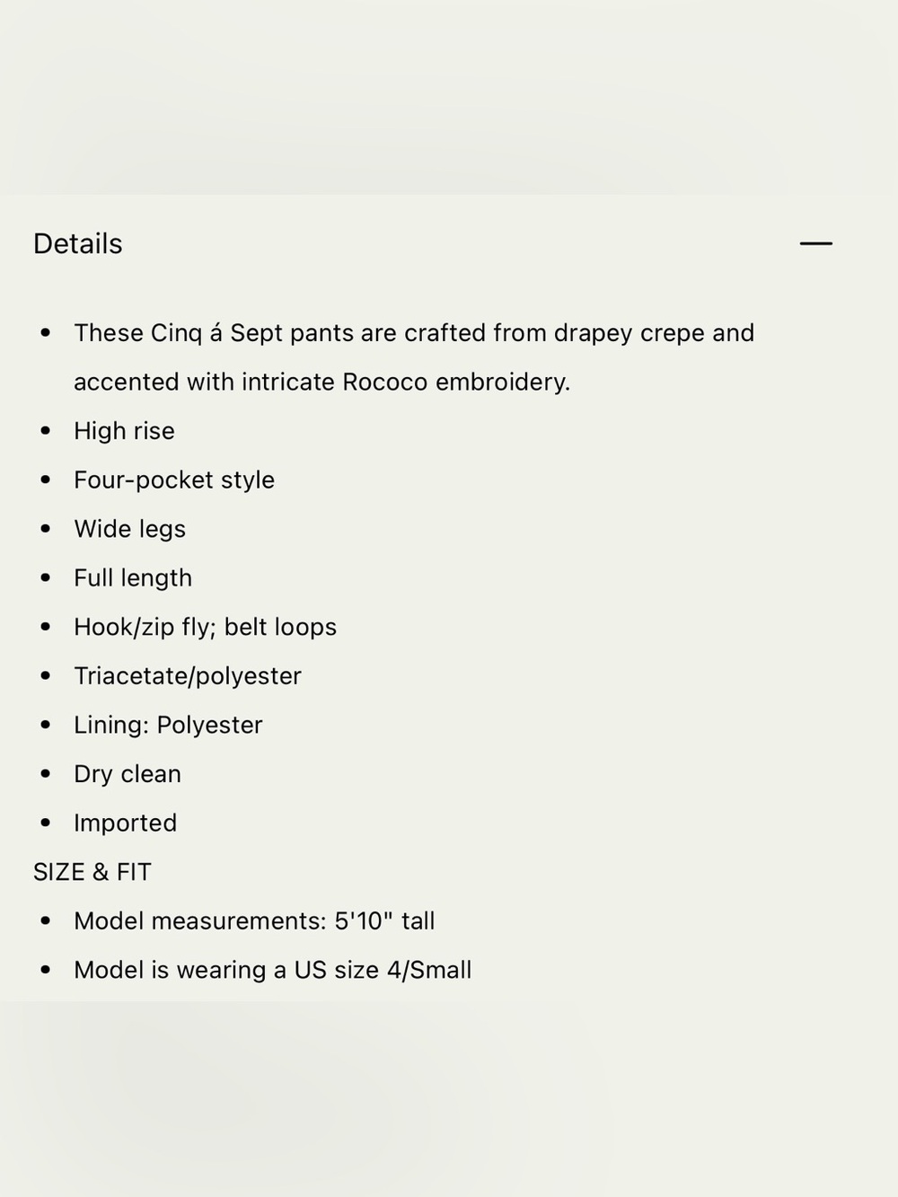Cinq @ Sept Rococo Embroidered Pants - Picture 10 of 16